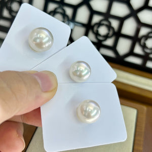 4A 8-14mm Australian South Sea White Pearl, Natural Round Undrilled Loose Pearl for Custom Jewelry, Strong Cool White Luster Near Flawless