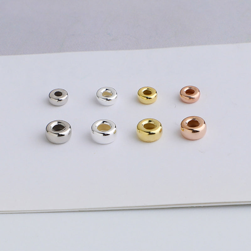 10pcs 3-8mm S925 Gold-Plated Bubble Spacer Beads for DIY Jewelry Making