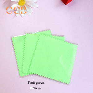 8x8cm silver polishing cloth with opp bag packaging, multi color jewelry cleaning cloth for gold and silver care, custom logo available