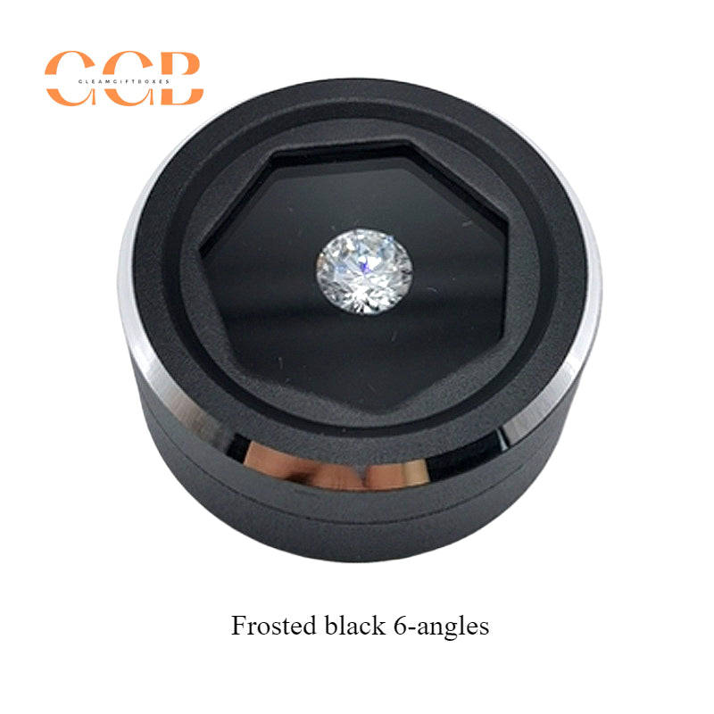 5pcs Clear glass round loose stone display box