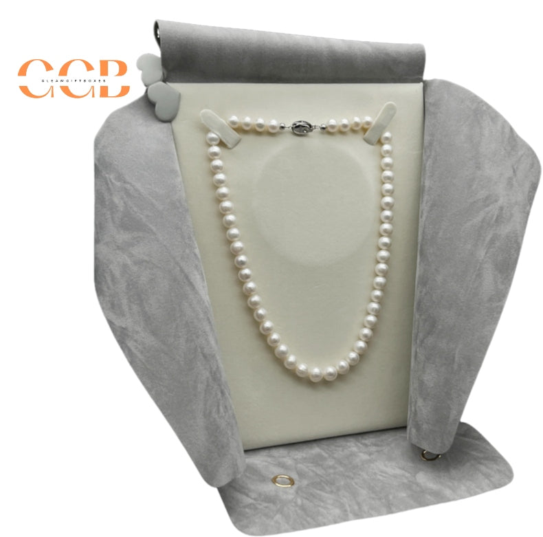 Wholesale Gray Velvet Necklace Pouch