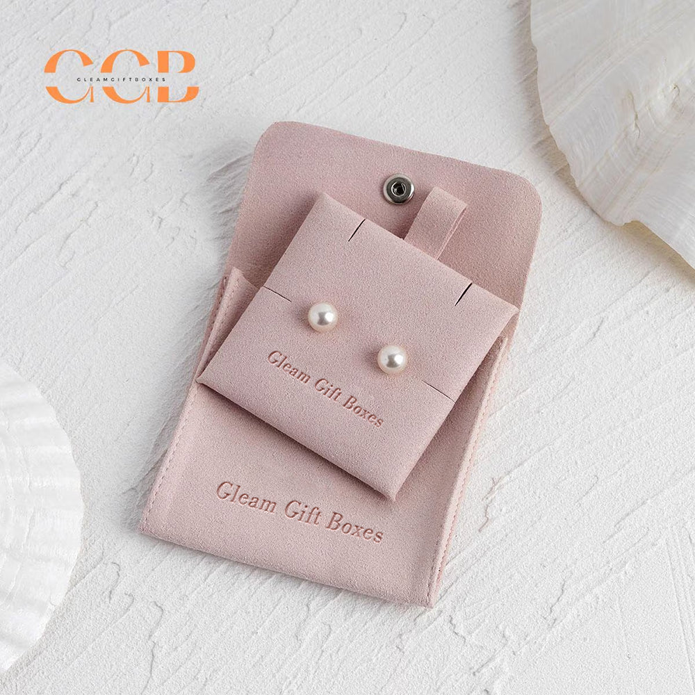 10pcs Pink Microfiber Jewelry Pouches with Insert