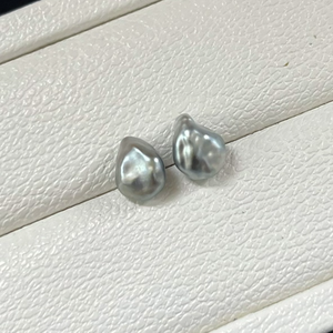 3A 2-12mm Platinum Grey Tahitian Keshi Pearl, Natural Loose Saltwater Pearl with Good Luster, Undrilled Half Drilled 1mm or Fully Drilled 0.7mm