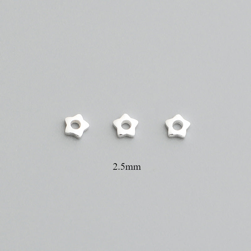 10pcs S925 Sterling Silver Star Spacer Beads (2.5mm) for DIY Jewelry Making