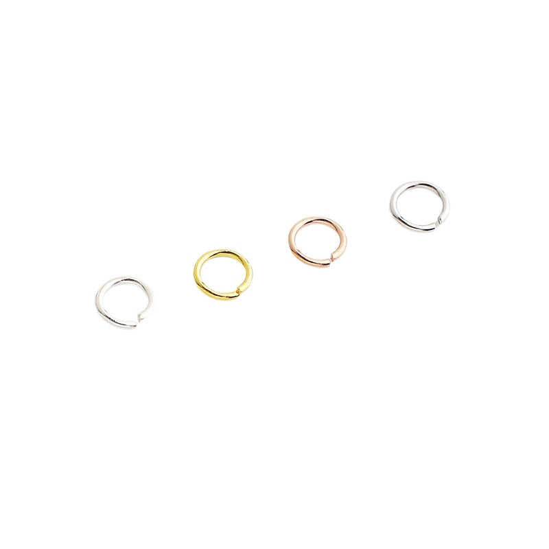 10pcs S925 Sterling Silver Gold Plated Jump Rings  3-7mm