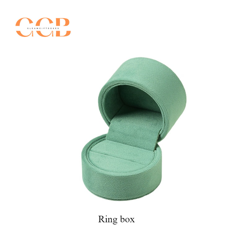 Green Luxury Velvet Jewelry Gift Box Set with Ring, Necklace & Earring Holders, High-End Jewelry Packaging for Wedding or Display