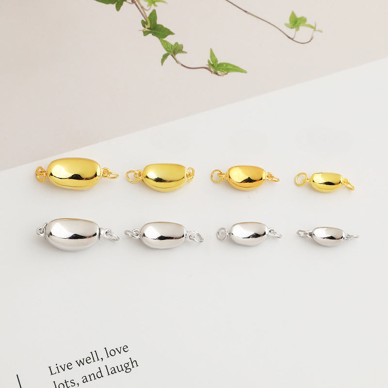 S925 Sterling Silver Ingot Buckle for DIY Bracelet & Necklace, 4 Sizes