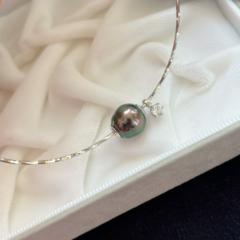 5A 10-13mm Floating Pearl Necklace, Single White Round Freshwater Pearl on Invisible Cord, Minimalist Simple Jewelry, Pearl Wholesale10