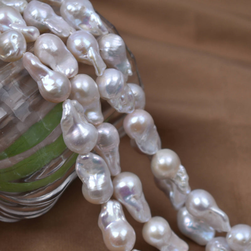 4A 11–18mm Baroque Flameball Pearl Strand, Irregular DIY Pearls Bulk