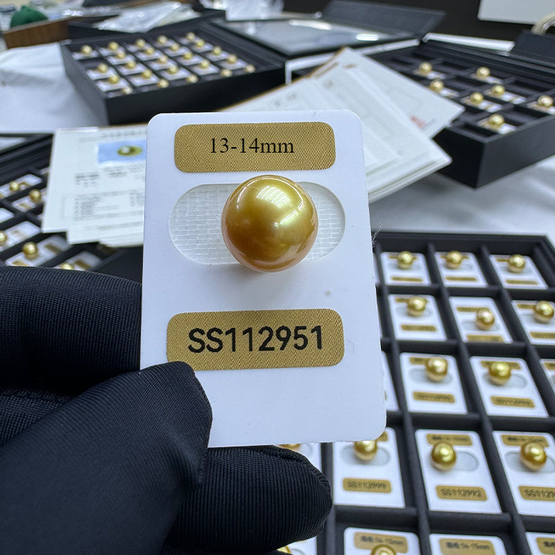 5A 11–18mm Deep Golden South Sea Pearl, Undrilled Philippine Bead