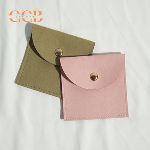 20pcs 9 color jewelry pouch set, 8x8cm suede snap button pouch for rings earrings necklaces, multi color jewelry packaging bags
