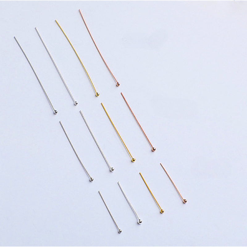 10pcs 20-40mm S925 Sterling Silver Ball Head Needles