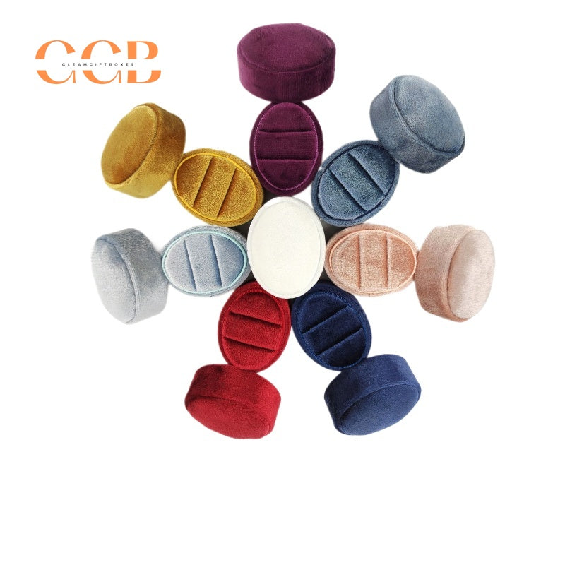 Oval velvet ring box soft velvet jewelry ring box