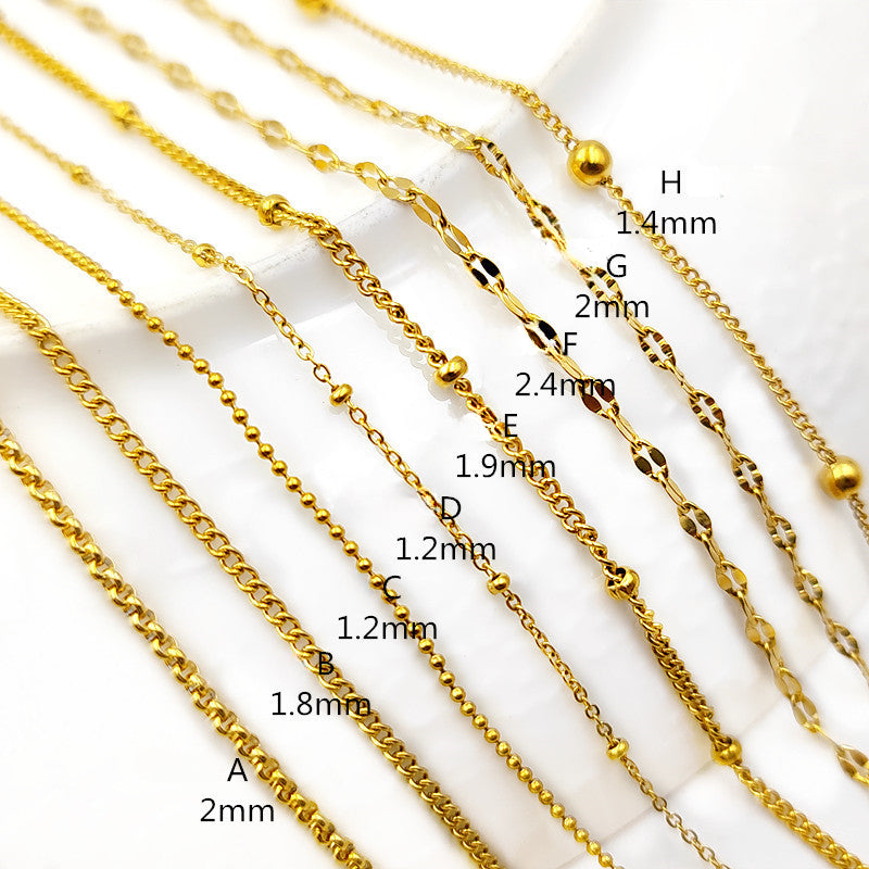 18k plated Stainless steel loose chain - 1 meter stainless steel chain