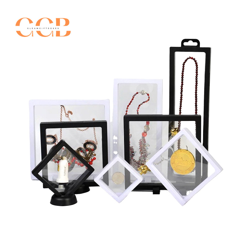 10pcs long clear PE film floating display box transparent plastic packaging case for watch bracelet pen jewelry retail showcase storage