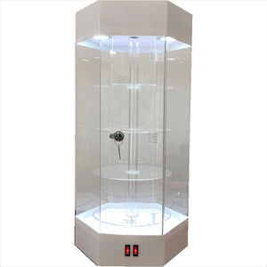 Rotating acrylic jewelry display cabinet, cosmetic and watch showcase stand