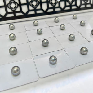 5A 8-13mm Platinum Grey Tahitian Pearl, Natural Saltwater Loose Pearl with Strong Luster, Undrilled Half Drilled 1mm or Fully Drilled 0.7mm