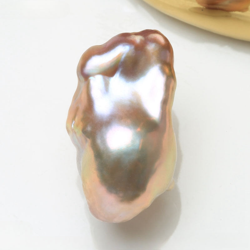 4A 11–12mm Avocado Baroque Freshwater Pearl, Iridescent Loose Bead