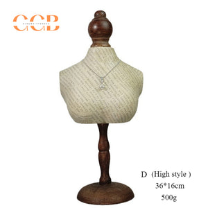 Retro Necklace Display Stand for Jewelry Mannequin Holder
