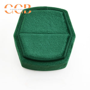 Hexagonal Velvet Ring Box with Lift-Off Lid，Elegant Engagement & Proposal Ring Holder, Wedding Photo Prop, Bridal Gift