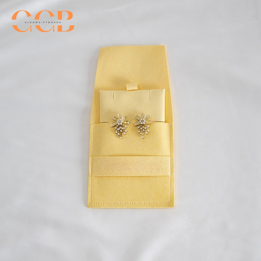 20pcs 12 color jewelry pouch set 8x8cm with 6x6cm holder, multi color suede jewelry packaging for earrings rings necklaces
