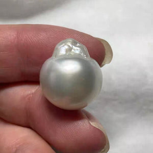 4A 9-15mm Australian White South Sea Baroque Pearl, Near Round Loose Pearl with Strong Luster, Undrilled Half Drilled 1mm or Fully Drilled 0.7mm