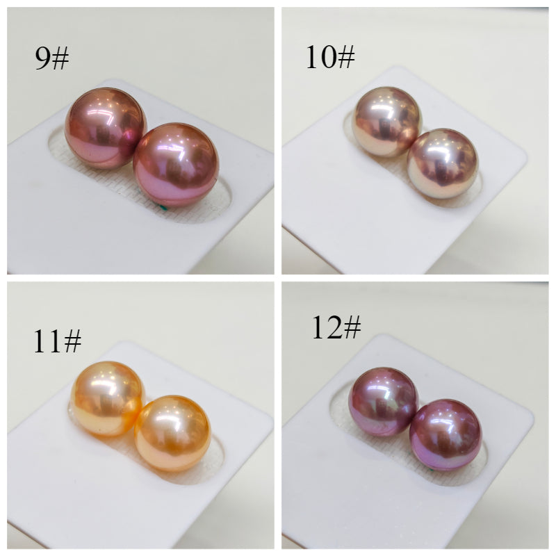 5A One Pair Natural Edison Freshwater Pearls Blueberry Purple Metallic Rare Color Loose Pearls for Custom 18K Earrings or Pendant