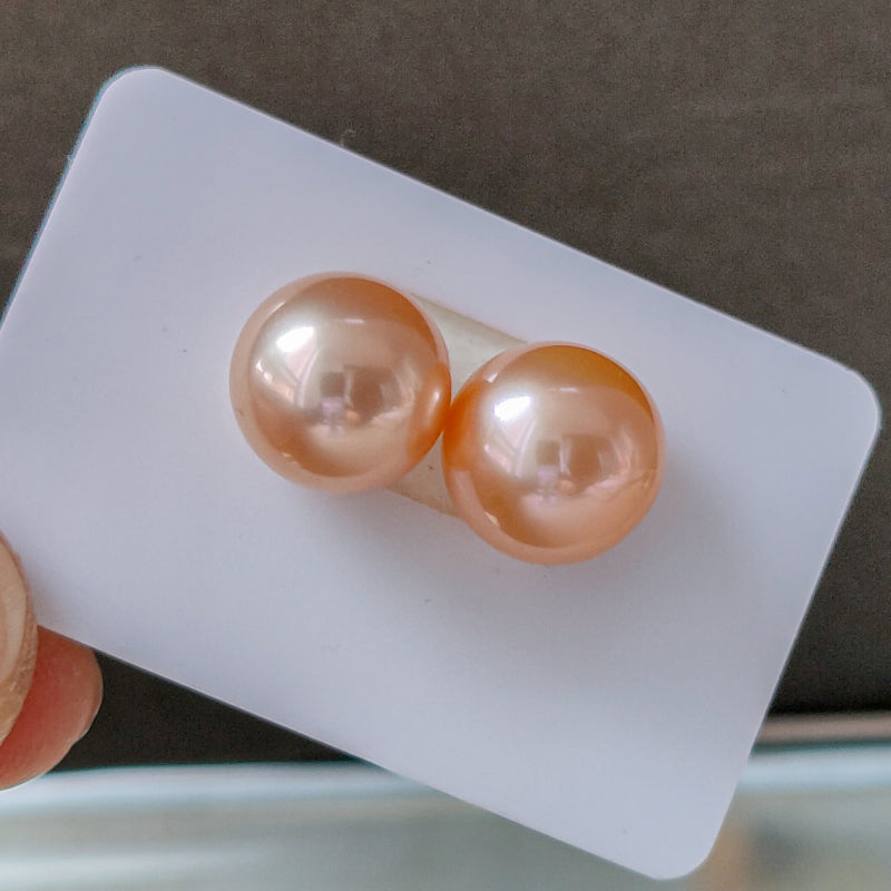 5A One Pair Natural Edison Freshwater Pearls Blueberry Purple Metallic Rare Color Loose Pearls for Custom 18K Earrings or Pendant