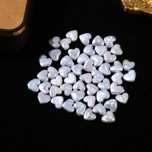4A 1Pc Undrilled 12mm Heart Shaped Freshwater Baroque Pearl Bead, Natural Iridescent White Pearl, DIY Jewelry Making Supplies, Pearl Wholesale
