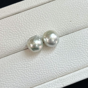 4A 9-15mm Australian White South Sea Baroque Pearl, Round Loose Pearl with Strong Luster and Minimal Blemish, Single Bead for Jewelry