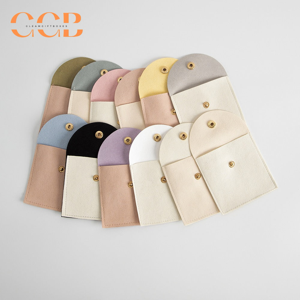 20pcs 8x8cm multi color jewelry pouch, soft suede travel pouch for rings earrings necklaces, customizable jewelry packaging bags