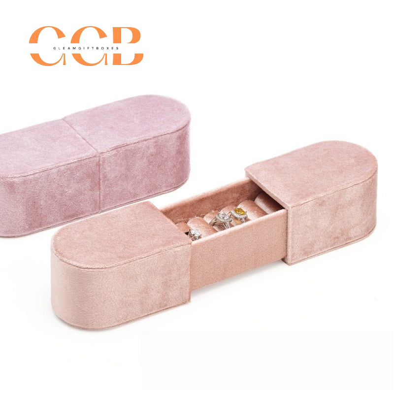 Multi-compartment Velvet Ring Box, Double Open Wedding Ring Bearer, Engagement & Promise Ring Organizer, Bridal Shower Gift, Photo Prop