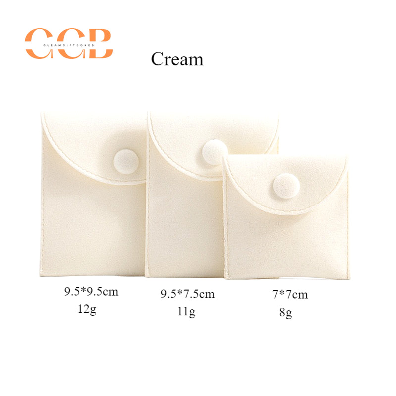 10pcs Velvet Jewelry Pouches with Snap Button, Custom Logo Bags