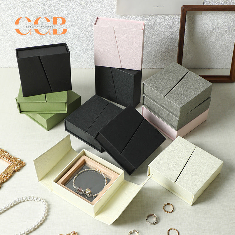 10pcs Dual-Open Jewelry Gift Box Set | PE Film Anti-Tarnish Packaging for Rings, Crystal Bracelets, Necklaces & Brooches