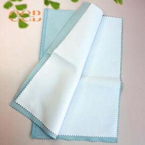 25x15cm large silver polishing cloth multi layer suede jewelry cleaning cloth with stitched edges, custom logo silver cloth for gold silver care