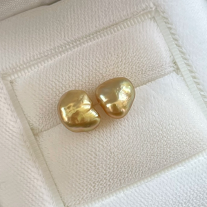 4A 4-12mm Golden South Sea Keshi Pearl, Natural Saltwater Loose Pearl with Strong Luster, Undrilled Half Drilled 1mm or Fully Drilled 0.7mm