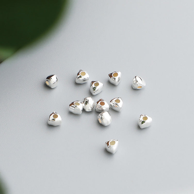 10pcs S925 Silver Small Triangle Spacer Beads