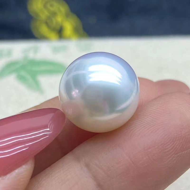 5A 8-14mm Australian South Sea White Pearl, Natural Round Undrilled Loose Pearl for Custom Ring Pendant Earrings, High Luster No Blemish