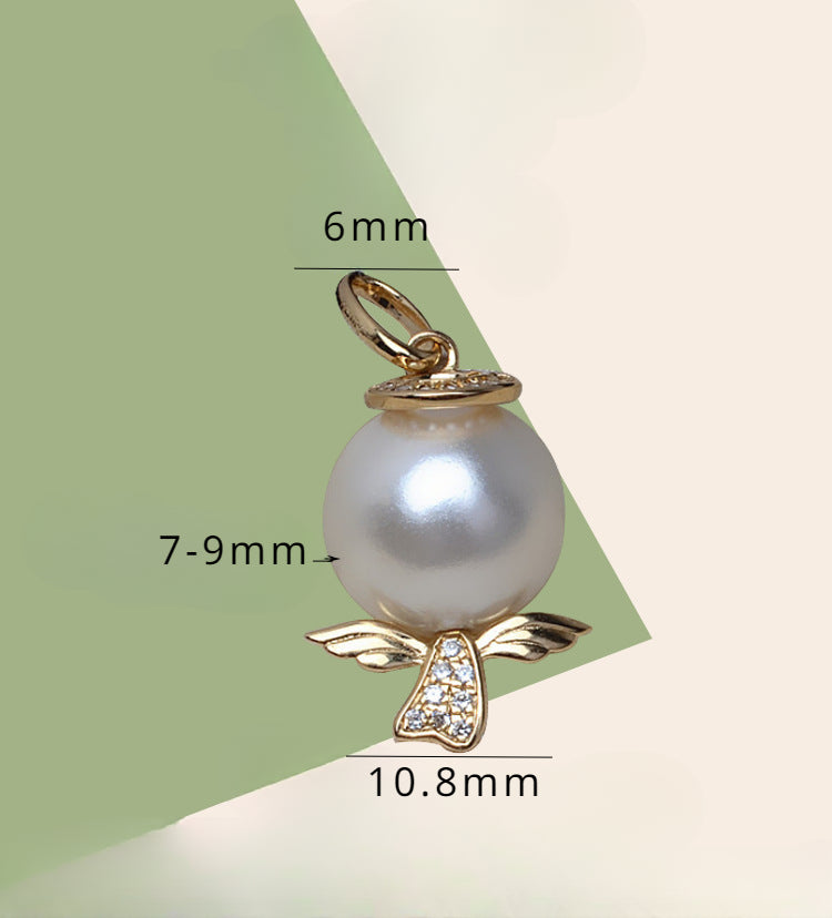 AU750 gold angel through hole pendant