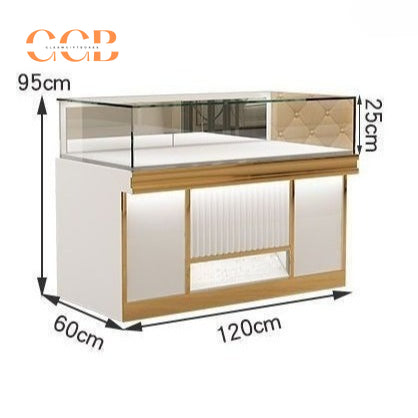 Luxury Glass Jewelry Display Cabinet, Floor Standing Storage with Drawers, Showcase for Jewelry Stores