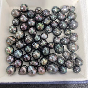 3A Multicolor Tahitian Baroque Drop Pearl Undrilled, Peacock Green Iridescent Rippled Nacre Pearl for DIY Ring Necklace Earrings