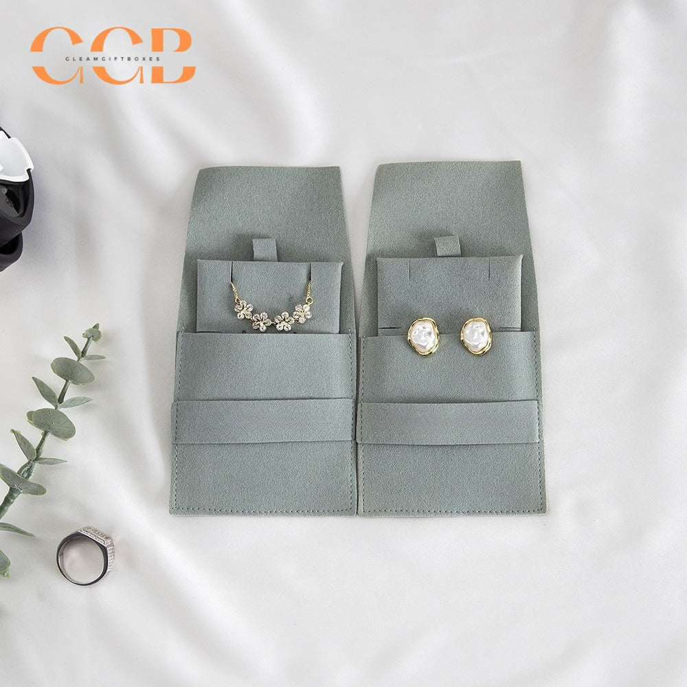 20pcs 12 color jewelry pouch set 8x8cm with 6x6cm holder, multi color suede jewelry packaging for earrings rings necklaces
