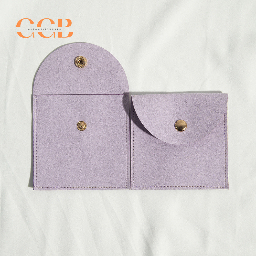 20pcs 9 color jewelry pouch set, 8x8cm suede snap button pouch for rings earrings necklaces, multi color jewelry packaging bags