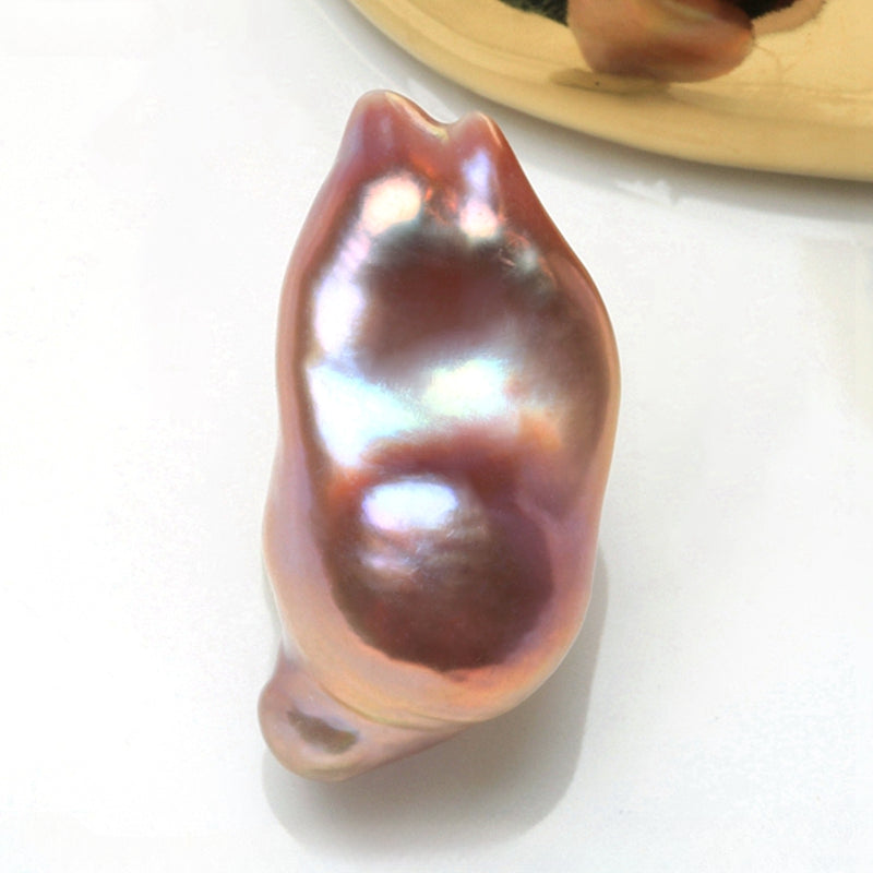 4A 11–12mm Avocado Baroque Freshwater Pearl, Iridescent Loose Bead