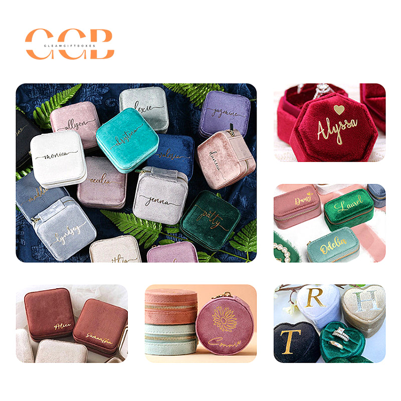 Velvet ring and earring storage box