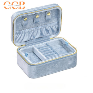 Velvet Travel Jewelry Case, Portable Zipper Organizer for Rings, Earrings & Necklaces, Bridesmaid Gift, Travel Accessory