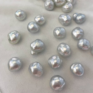 4A 9-15mm Australian White South Sea Baroque Pearl, Silver Blue Overtone Loose Pearl Strong Luster Near Flawless, Jewelry Making Bead