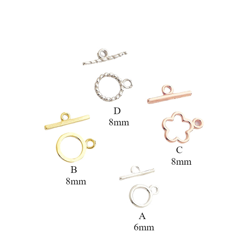 S925 Sterling Silver Flower OT Clasp