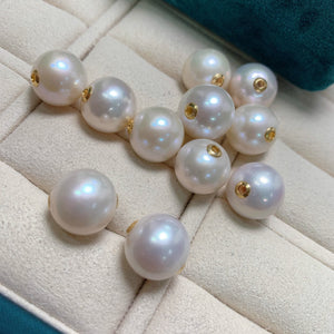 3a 12-13mm 白色圆光路路通 1.a3A 12-13mm White Round Pearl Bead Lu Lu Tong, Strong Luster Freshwater Pearl with 1.8mm Large Hole for DIY Jewelry Making Wholesale8mm孔
