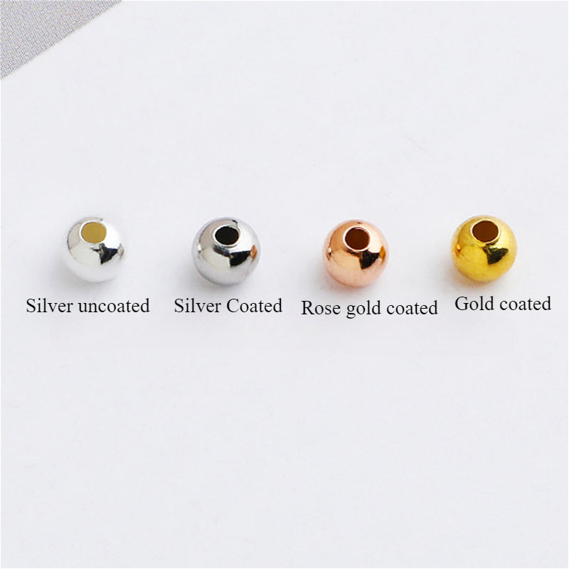 50pcs S925 Sterling Silver Spacer Beads 2mm to 5mm Pearl Finish